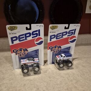 NEW Lot Of 2 Road Champs Pepsi Monster Trucks In Sealed Packaging